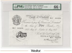 5 Фунтов 1947 Великобритания PMG 66 EPQ UNC